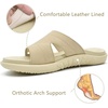 KuaiLu Womens Fashion Orthotic Slides Arch Support Slip On Walking Sandals(Beige)