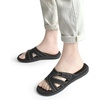 KuaiLu Womens Fashion Orthotic Slides Arch Support Slip On Walking Sandals(Black)