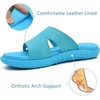 KuaiLu Womens Fashion Orthotic Slides Arch Support Slip On Walking Sandals(Blue)