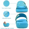 KuaiLu Womens Fashion Orthotic Slides Arch Support Slip On Walking Sandals(Blue)