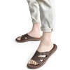 KuaiLu Womens Fashion Orthotic Slides Arch Support Slip On Walking Sandals(Brown)