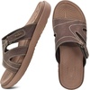 KuaiLu Womens Fashion Orthotic Slides Arch Support Slip On Walking Sandals(Brown)