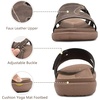 KuaiLu Womens Fashion Orthotic Slides Arch Support Slip On Walking Sandals(Brown)