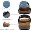KuaiLu Womens Fashion Orthotic Slides Arch Support Slip On Walking Sandals(Denim Blue)