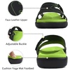 KuaiLu Womens Fashion Orthotic Slides Arch Support Slip On Walking Sandals(Green)