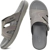KuaiLu Womens Fashion Orthotic Slides Arch Support Slip On Walking Sandals(Grey)