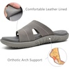 KuaiLu Womens Fashion Orthotic Slides Arch Support Slip On Walking Sandals(Grey)