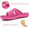 KuaiLu Womens Fashion Orthotic Slides Arch Support Slip On Walking Sandals(Hot Pink)