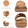 KuaiLu Womens Fashion Orthotic Slides Arch Support Slip On Walking Sandals(Khaki)