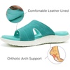KuaiLu Womens Fashion Orthotic Slides Arch Support Slip On Walking Sandals(Lake Blue)