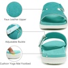 KuaiLu Womens Fashion Orthotic Slides Arch Support Slip On Walking Sandals(Lake Blue)