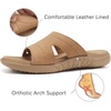 KuaiLu Womens Fashion Orthotic Slides Arch Support Slip On Walking Sandals(Nude)