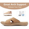KuaiLu Womens Fashion Orthotic Slides Arch Support Slip On Walking Sandals(Nude)
