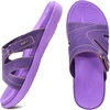KuaiLu Womens Fashion Orthotic Slides Arch Support Slip On Walking Sandals(Purple)