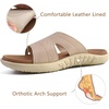 KuaiLu Womens Fashion Orthotic Slides Arch Support Slip On Walking Sandals(Tan Beige)