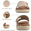KuaiLu Womens Fashion Orthotic Slides Arch Support Slip On Walking Sandals(Tan Beige)