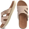 KuaiLu Womens Fashion Orthotic Slides Arch Support Slip On Walking Sandals(Tan Beige)