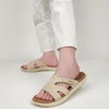 KuaiLu Womens Fashion Orthotic Slides Arch Support Slip On Walking Sandals(Tan Beige)