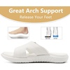 KuaiLu Womens Fashion Orthotic Slides Arch Support Slip On Walking Sandals(White)
