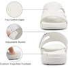 KuaiLu Womens Fashion Orthotic Slides Arch Support Slip On Walking Sandals(White)