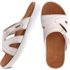 KuaiLu Womens Fashion Orthotic Slides Arch Support Slip On Walking Sandals(White Khaki)