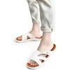 KuaiLu Womens Fashion Orthotic Slides Arch Support Slip On Walking Sandals(White Khaki)
