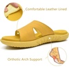 KuaiLu Womens Fashion Orthotic Slides Arch Support Slip On Walking Sandals(Yellow)