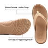 KuaiLu Womens Flip Flops Arch Support Yoga Mat Cushioned Thong Sandals(Beige)
