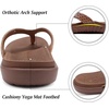 KuaiLu Womens Flip Flops Arch Support Yoga Mat Cushioned Thong Sandals(Coffee Brown)