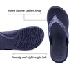 KuaiLu Womens Flip Flops Arch Support Yoga Mat Cushioned Thong Sandals(Dark Blue)