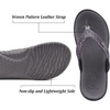 KuaiLu Womens Flip Flops Arch Support Yoga Mat Cushioned Thong Sandals(Elegant Grey)