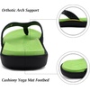 KuaiLu Womens Flip Flops Arch Support Yoga Mat Cushioned Thong Sandals(Green Black)