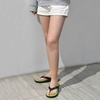 KuaiLu Womens Flip Flops Arch Support Yoga Mat Cushioned Thong Sandals(Green Black)