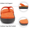 KuaiLu Womens Flip Flops Arch Support Yoga Mat Cushioned Thong Sandals(Orange)
