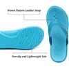KuaiLu Womens Flip Flops Arch Support Yoga Mat Cushioned Thong Sandals(Pure Blue)