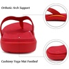 KuaiLu Womens Flip Flops Arch Support Yoga Mat Cushioned Thong Sandals(Pure Red)