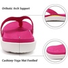 KuaiLu Womens Flip Flops Arch Support Yoga Mat Cushioned Thong Sandals(Rose White)