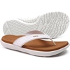 KuaiLu Womens Flip Flops Arch Support Yoga Mat Cushioned Thong Sandals(White Khaki)