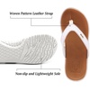 KuaiLu Womens Flip Flops Arch Support Yoga Mat Cushioned Thong Sandals(White Khaki)