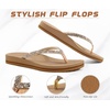 KuaiLu Women’s Rhinestone Flip Flops Arch Support Yoga Mat Cushion Sandals(Beige)