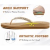 KuaiLu Women’s Rhinestone Flip Flops Arch Support Yoga Mat Cushion Sandals(Beige)