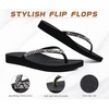 KuaiLu Women’s Rhinestone Flip Flops Arch Support Yoga Mat Cushion Sandals(Black)