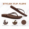KuaiLu Women’s Rhinestone Flip Flops Arch Support Yoga Mat Cushion Sandals(Brown)