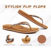 KuaiLu Women’s Rhinestone Flip Flops Arch Support Yoga Mat Cushion Sandals(Khaki)
