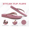 KuaiLu Women’s Rhinestone Flip Flops Arch Support Yoga Mat Cushion Sandals(Pink)