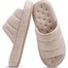 KuaiLu Cozy Memory Foam Slippers For Men – All-Season Warm House Shoes(Beige)