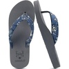 KuaiLu Flip Flops for Women with Arch Support Summer Beach Thong Sandals(Blue Grey)