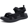 KuaiLu Mens Hiking Sandals with Orthopedic Arch Support Footbed(Black)