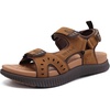 KuaiLu Mens Hiking Sandals with Orthopedic Arch Support Footbed(Khaki Brown)