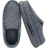 KuaiLu Mens Memory Foam Moccasin Slippers Arch Support Cushion Yoga Foam Fuzzy Zipper House Shoes with Indoor Outdoor Rubber Sole